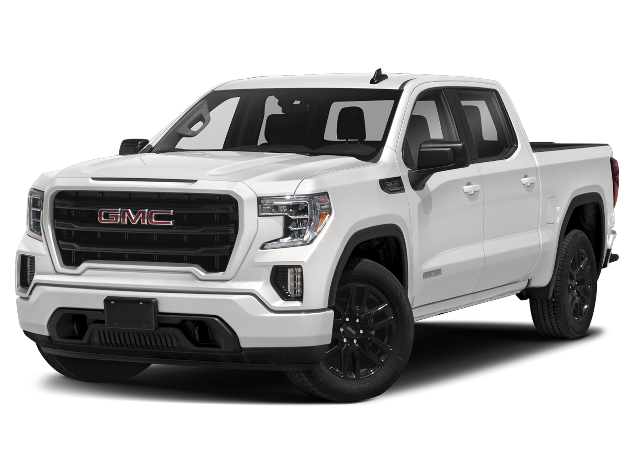 2021 GMC Sierra Elevation in Summit White — front three-quarter view