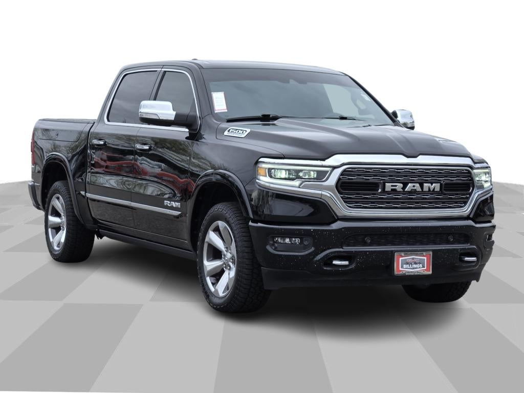 2021 RAM 1500 Limited Crew Cab 4x4 5'7" Box in Black — front three-quarter view