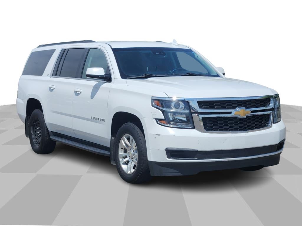 2019 Chevrolet Suburban LT in Summit White — front three-quarter view