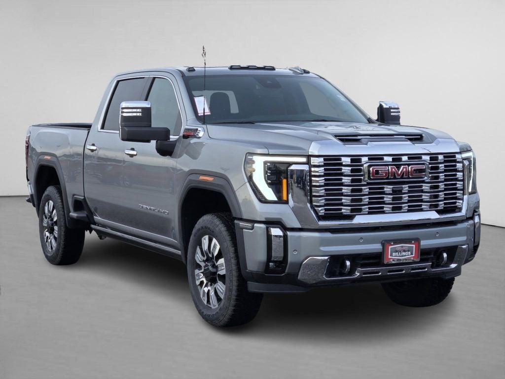 2025 GMC Sierra 2500 HD Denali in Sterling Metallic — front three-quarter view