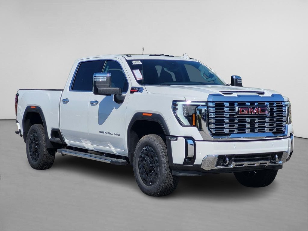 2025 GMC Sierra 3500 HD Denali in Summit White — front three-quarter view