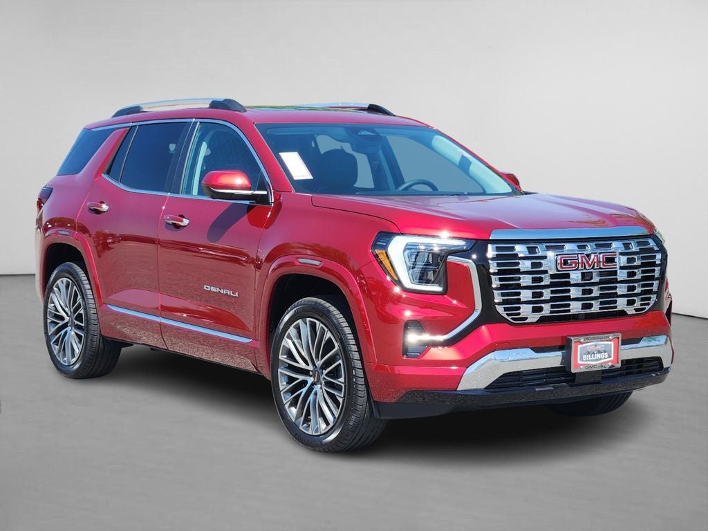 2026 GMC Terrain Denali in Volcanic Red Tintcoat — front three-quarter view