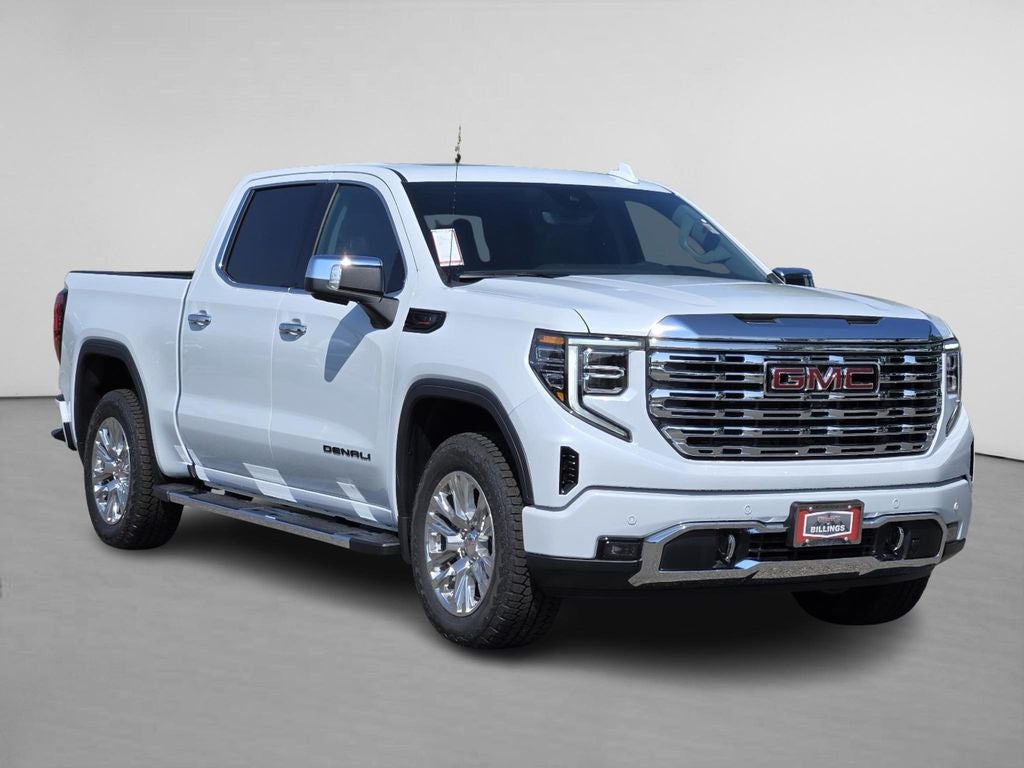 2026 GMC Sierra 1500 Denali in Glacier White Tricoat — front three-quarter view