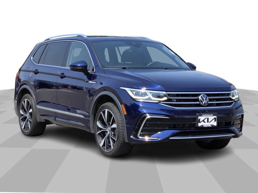 2022 Volkswagen Tiguan SEL R-Line in Atlantic Blue Metallic — front three-quarter view