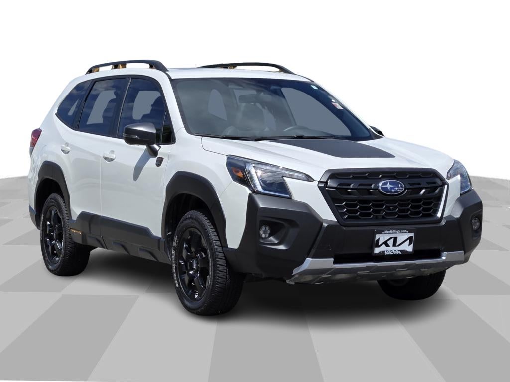 2023 Subaru Forester Wilderness in Crystal White Pearl — front three-quarter view